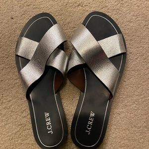 J Crew sandals in silver brand new.